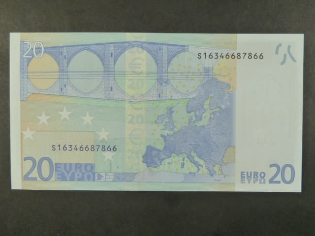 20 Euro 2002 s.S, Itálie, podpis Jeana-Clauda Tricheta, J013 tiskárna Istituto Poligrafico e Zecca dello Stato, Itálie