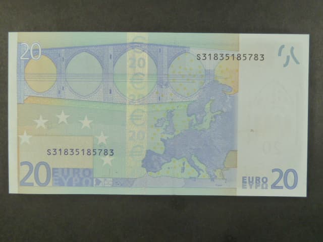 20 Euro 2002 s.S, Itálie, podpis Mario Draghi, J030 tiskárna Istituto Poligrafico e Zecca dello Stato, Itálie