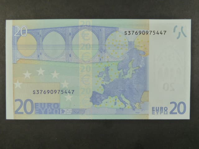 20 Euro 2002 s.S, Itálie, podpis Mario Draghi, J033 tiskárna Istituto Poligrafico e Zecca dello Stato, Itálie