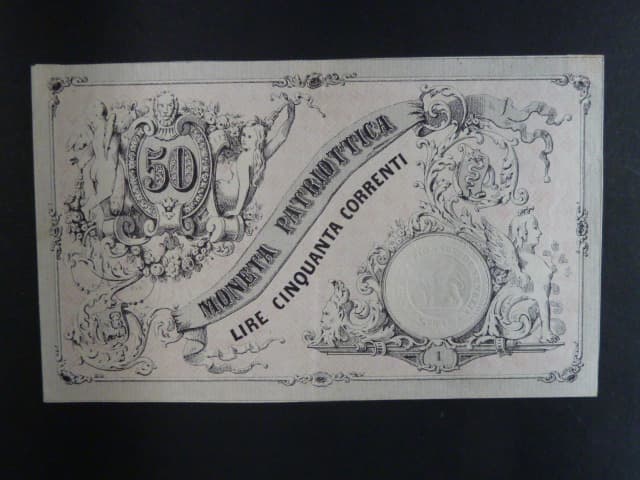 Lombardsko - Benátsko, 50 Lire correnti 1848 - revoluční vydání, Republica di San Marco, Ri. 507