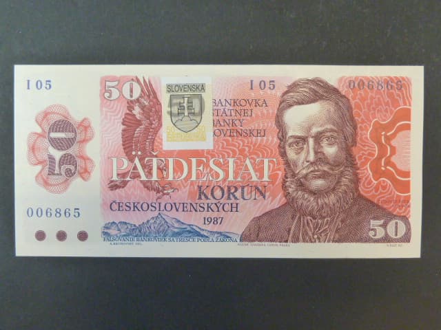 50 Sk/Kčs 1987 s. I 05 kolkovaná, Baj. SK2b