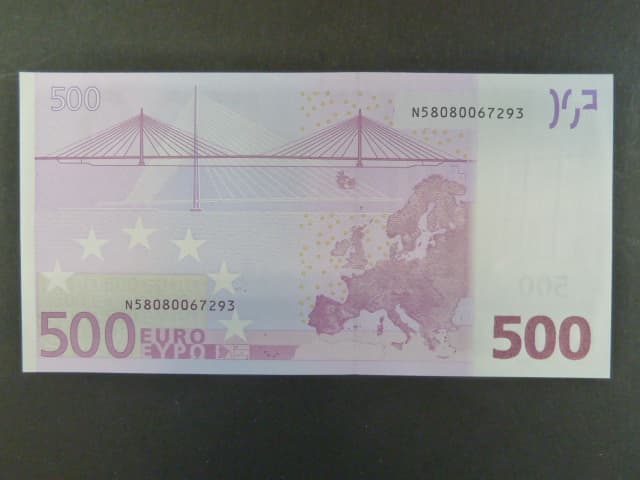 500 Euro 2002 s.N, Rakousko, podpis Mario Draghi, F008 tiskárna Österreichische Banknoten und Sicherheitsdruck, Rakousko