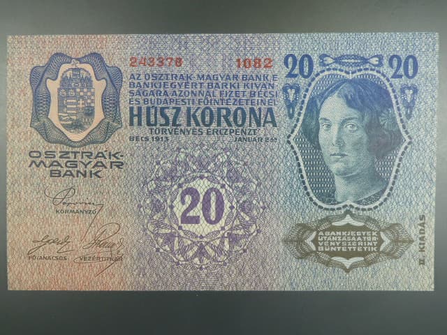 20 K 2.1.1913 II.vydání, tmavý odstín