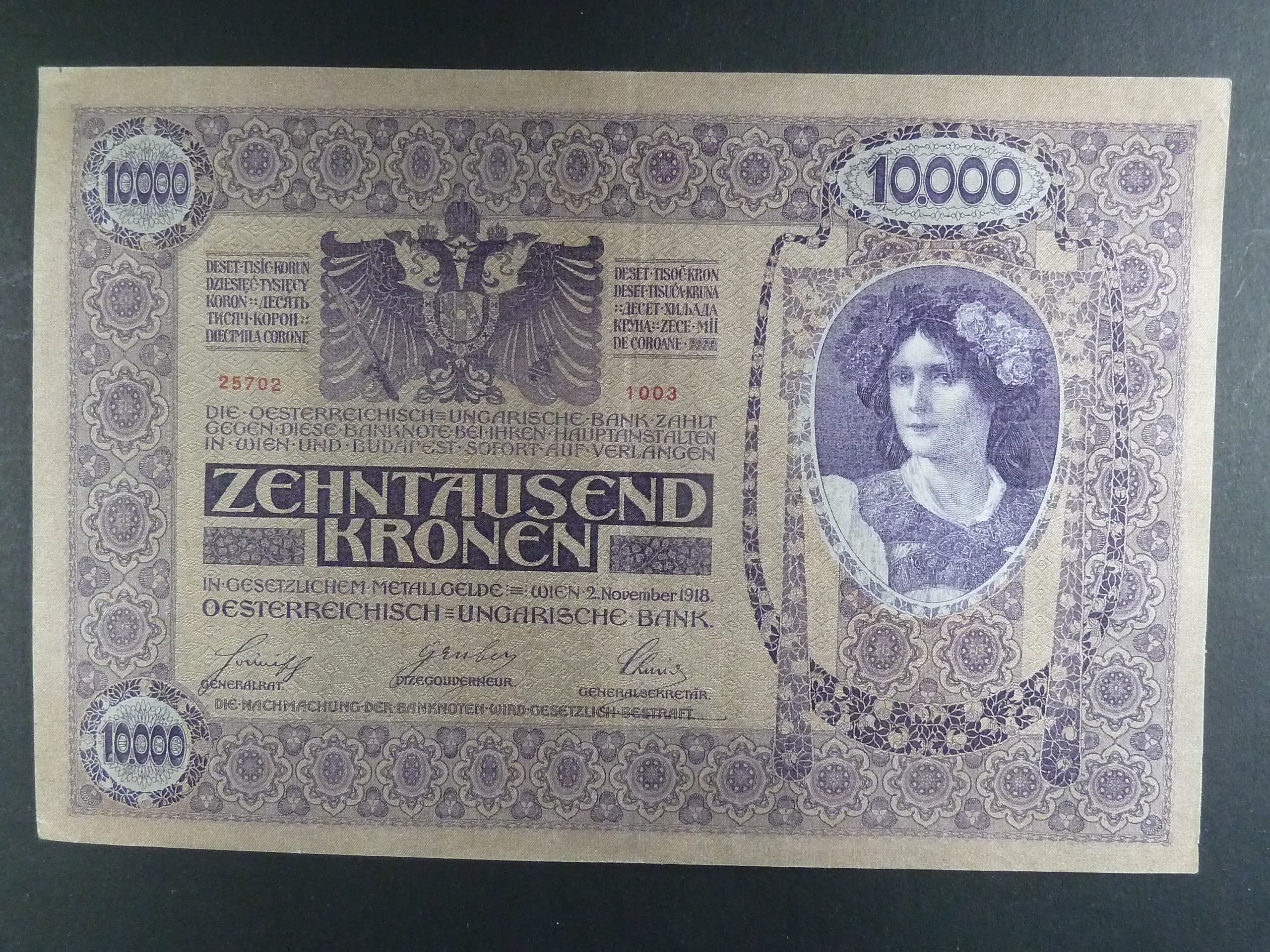 10 000 K 2.11.1918 série 1003