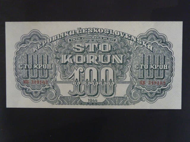 100 K 1944 série HK, číslovač 8, Ba. 59b, bezvadná kvalita
