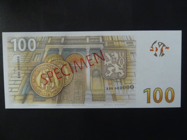 Pamětní tisk z nevydaného oceněného návrhu 100 Kč 2019 od Karla Zemana, série A 00 000000 s přetiskem SPECIMEN k 100.výročí budování české měny, motiv s Rašínem, dárkový obal, náklad série A - 100ks