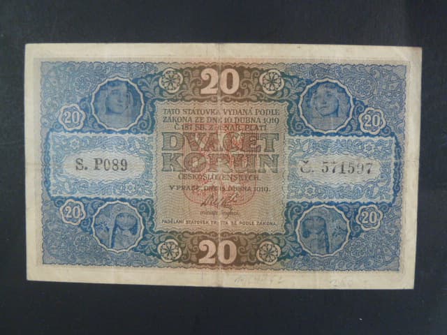 20 Kč 1919 série P 089