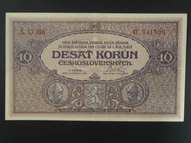 10 Kč 1919 série O 136
