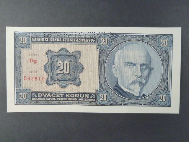 20 Kč 1926 série Dg, perf. SPECIMEN z líce