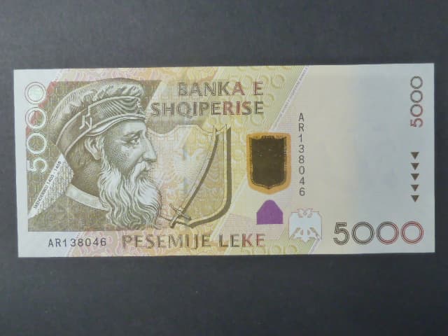 5000 Leke 2007, podpis "Ardian Fullani"/"Valer Miho", BNB. B321a