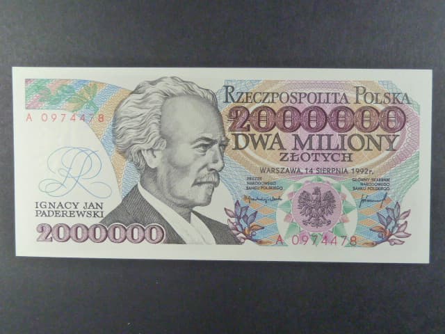 2.000.000 Zlotych 14.8.1992 série A "KONSTYTUCYJY", BNB. B848a