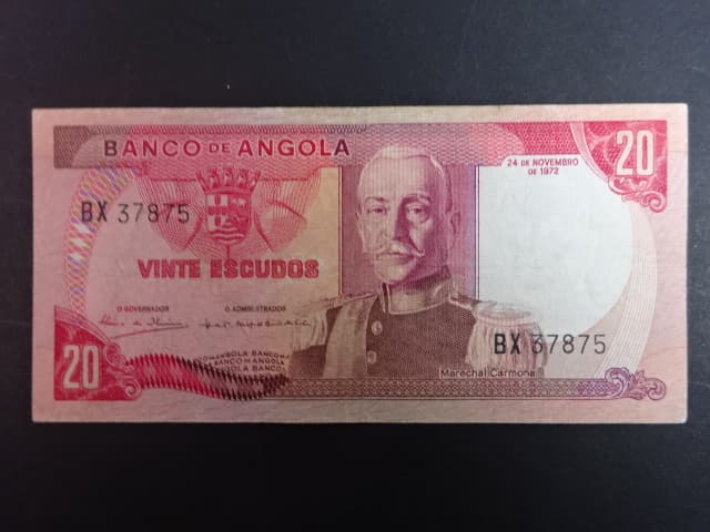 ANGOLA, 20 Escudos 1972, BNB. B423a