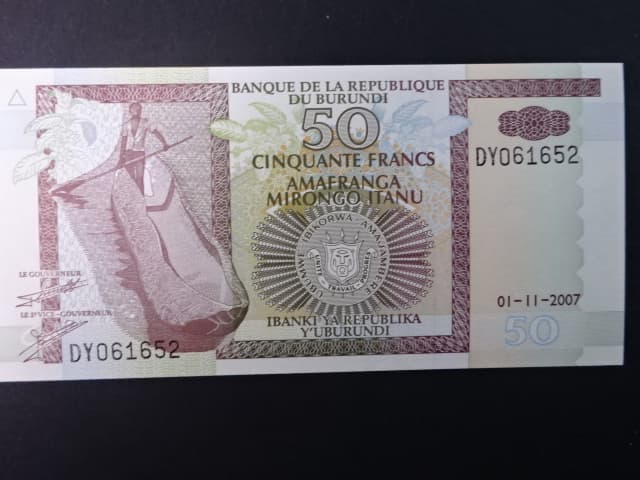 BURUNDI, 50 Francs 2007, BNB. B222g