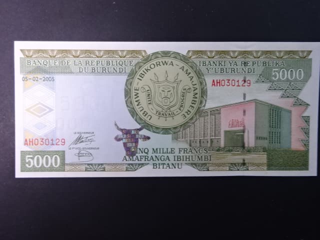 BURUNDI, 5000 Francs 2005, BNB. B229c
