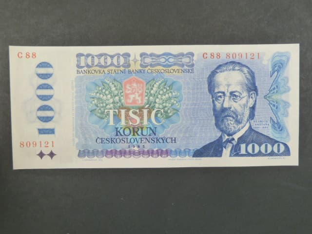 1000 Kčs 1985 série C 88, sériové čísla dál od sebe