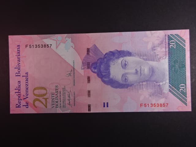 VENEZUELA, 20 Bolivares 2007, BNB. B361b, Pi. 91