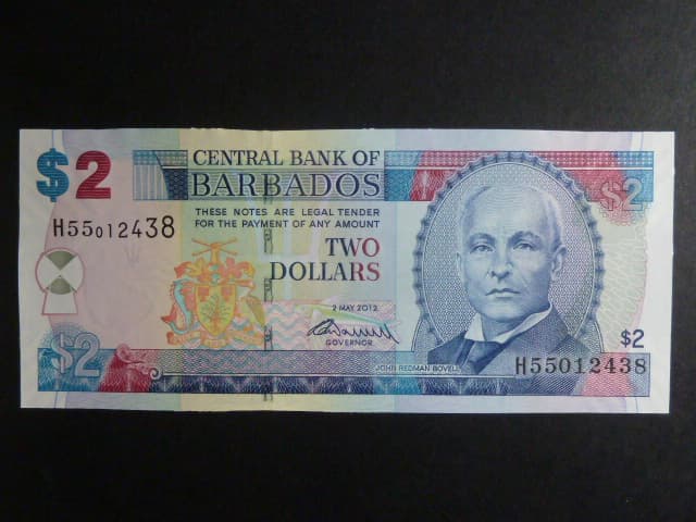 BARBADOS, 2 Dollars 2012, BNB. B225c, Pi. 66