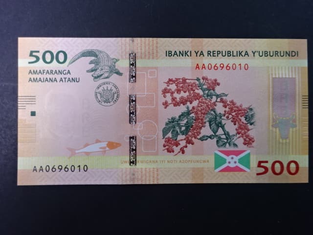 BURUNDI, 500 Francs 2018, BNB. B236b, Pi. 50