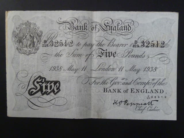 5 Pounds 11.May.1938 "Peppiat" padělek z KT Sachsenhausen, BNB. B161h20