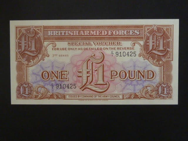 BRITISH ARMED FORCES, 1 Pound 1956, 3rd series, BNB. B722a, Pi. M29