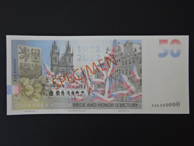 Pamětní tisk ve formě bankovky "50" k narozeninám jaromíra Jágra, anulát A22 000000 , náklad 20 ks, dárkový obal