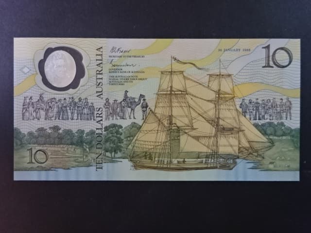 AUSTRÁLIE, 10 Dollars 1988 série AA, BNB. 201a, Pi. 49a