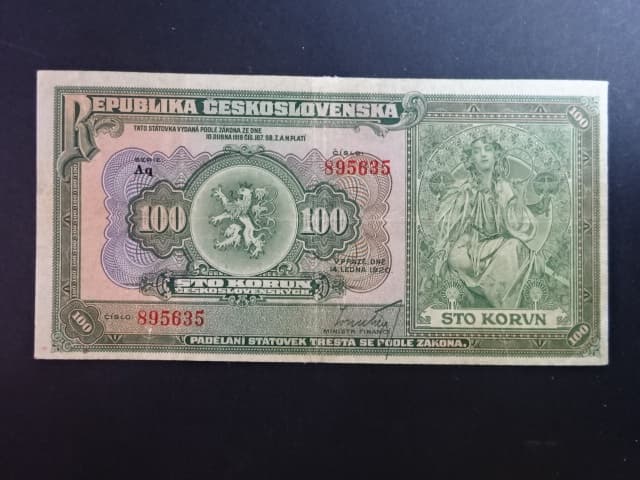 100 Kč 1920 série Aq