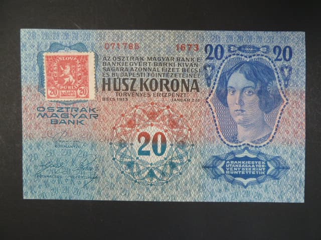 20 K 2.1.1913, kolkovaná, I.vydání