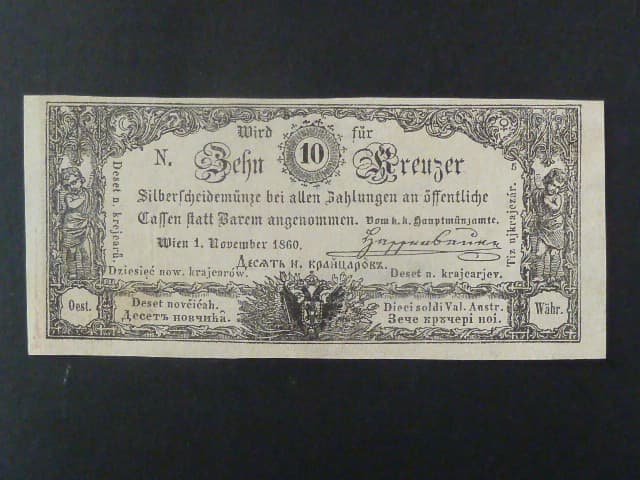 10 Kr 1.11.1860 série N, Ri. 134