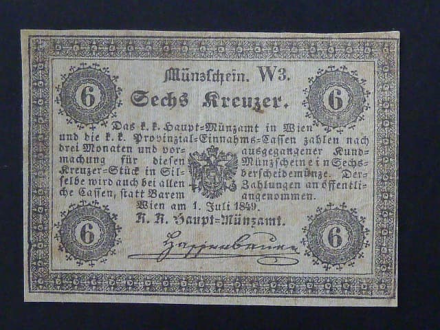 6 Kr 1.7.1849 série W3, Ri. 103