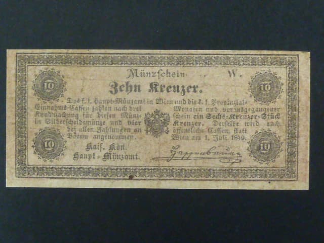 10 Kr 1.7.1849 série W., Ri. 104