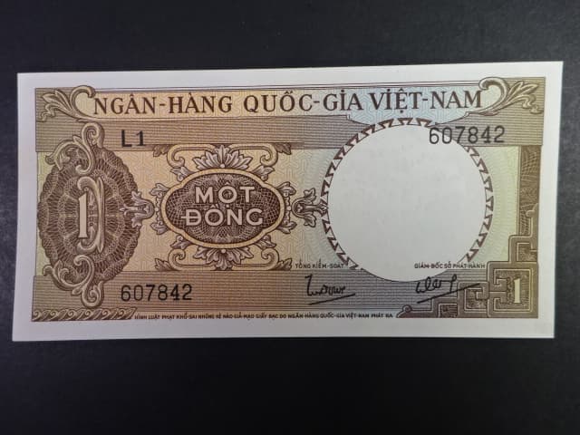 VIETNAM JIŽNÍ,1 Dong 1964, BNB. B119a, Pi. 15
