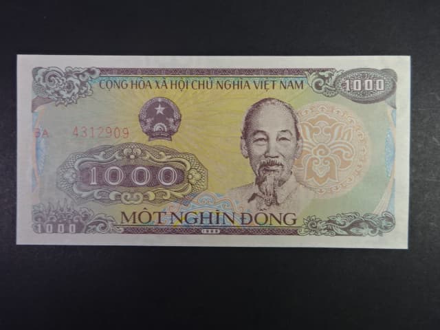 VIETNAM, 1000 Dong 1988, nepatkový prefix, BNB. B334a, Pi. 106