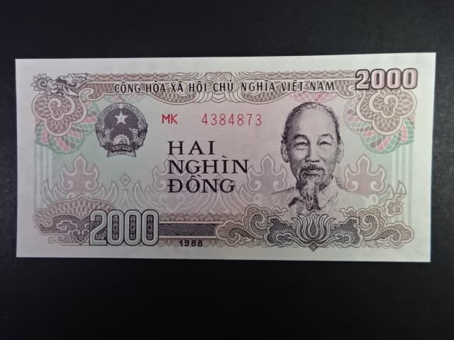 VIETNAM, 2000 Dong 1988, nepatkový prefix, BNB. B335a, Pi. 107