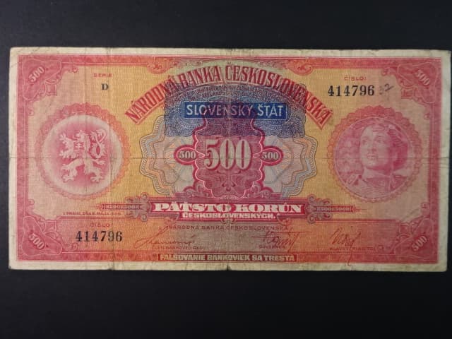 500 Ks 1929/1939 s přetiskem série D