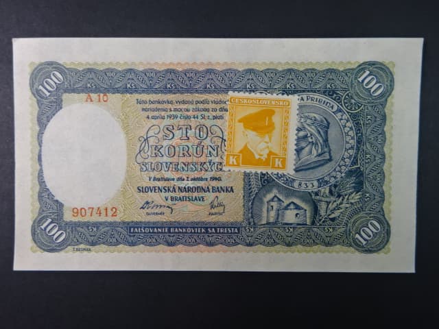 100 Ks 1940 II.vydání, kolkovaná série A 10