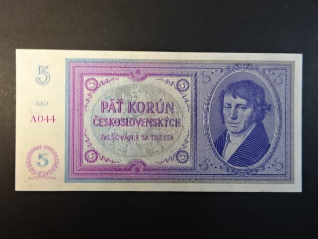 5 Kč 1938 série A 044, nevydaná