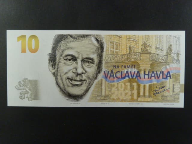 Pamětní tisk ve formě bankovky na počest prezidenta Václava Havla, série C 01 000006, dárkový obal