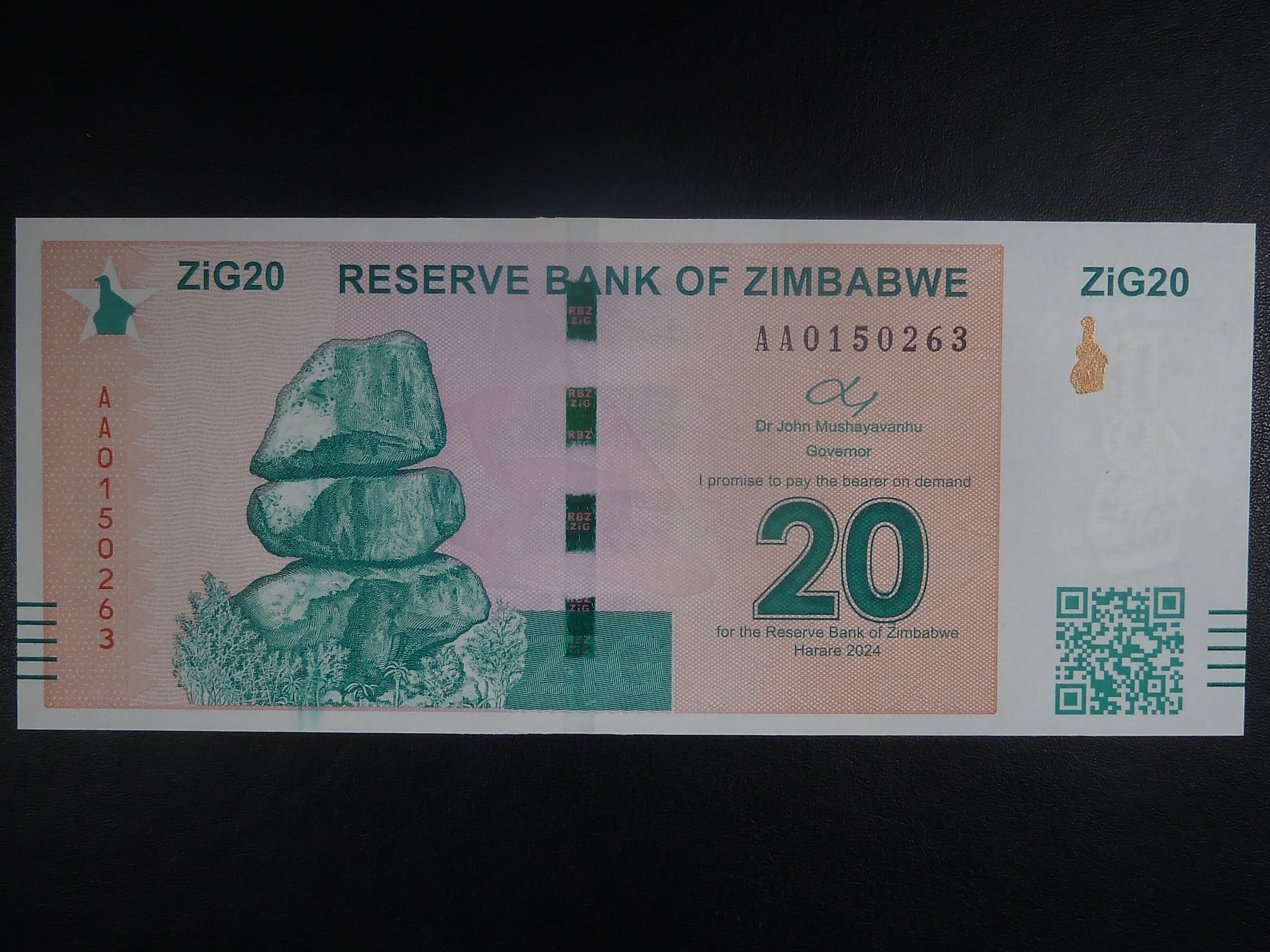 ZIMBABWE, 20 Zig 2024, BNB. B202a