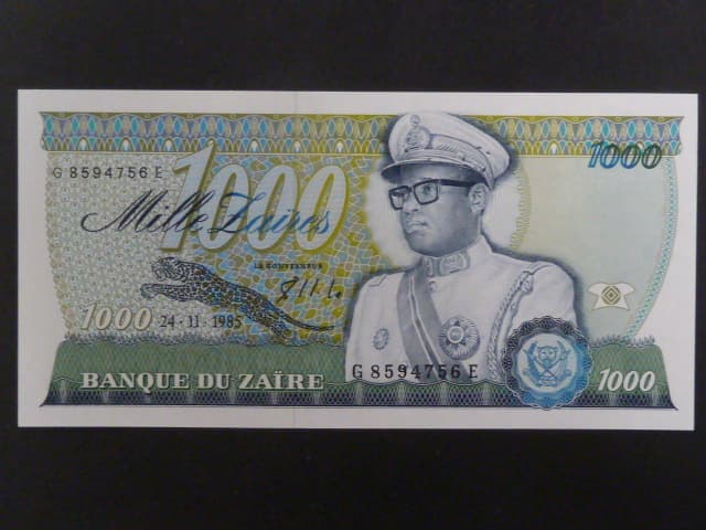 ZAIRE, 1000 Zaires 1985, BNB. B116a, Pi. 31