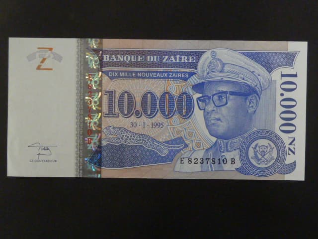 ZAIRE, 10.000 Nouveaux Zaires 1995, BNB. B147a, Pi. 70