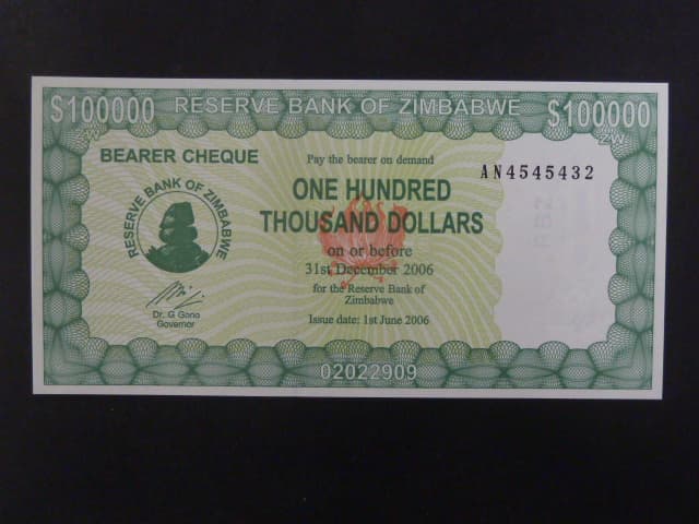 ZIMBABWE, 100.000 Dollars 2006, BNB. B123b, Pi. 32