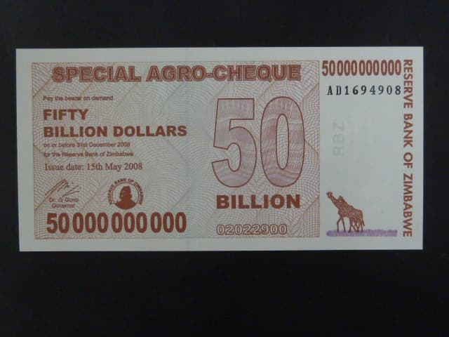 ZIMBABWE, 50.000.000.000 Dollars 2008, BNB. B154a, Pi. 63