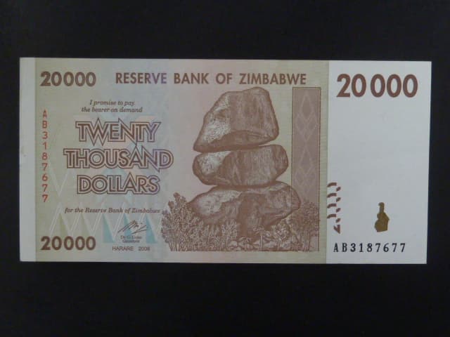 ZIMBABWE, 20000 Dollars 2008, BNB. B164a, Pi. 73