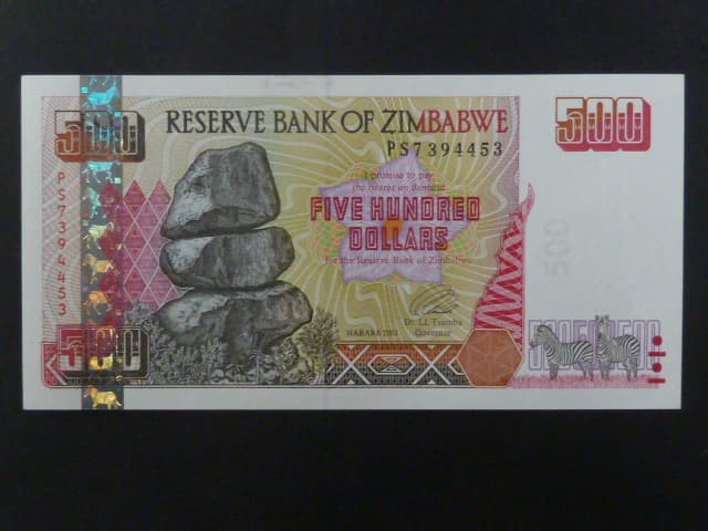 ZIMBABWE, 500 Dollars 2003, BNB. B110a, Pi. 10