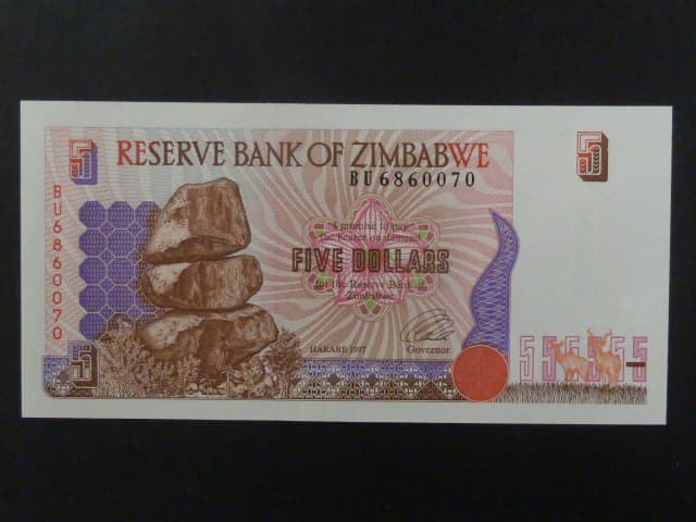 ZIMBABWE, 5 Dollars 1997, BNB. B105a, Pi. 5