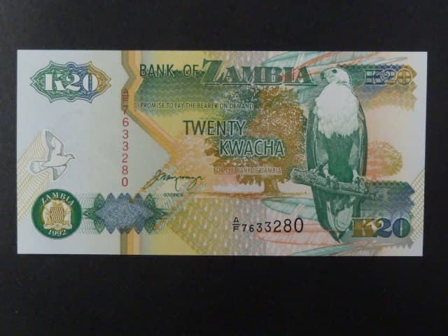 ZAMBIE, 20 Kwacha 1992, BNB. B137b, Pi. 36