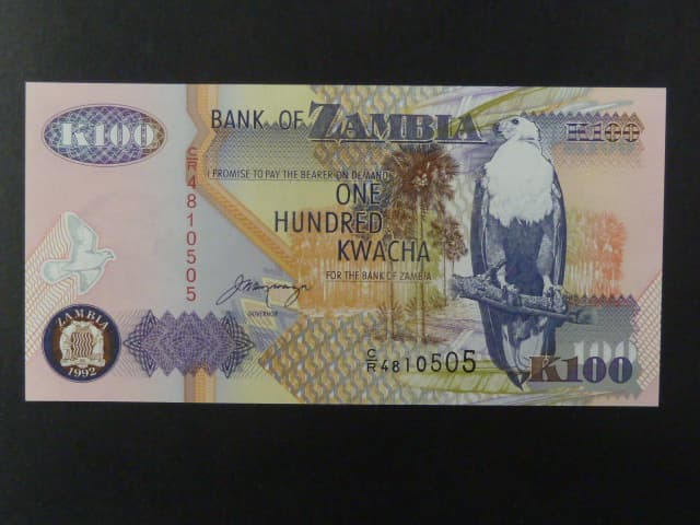 ZAMBIE, 100 Kwacha 1992, BNB. B139b, Pi. 38