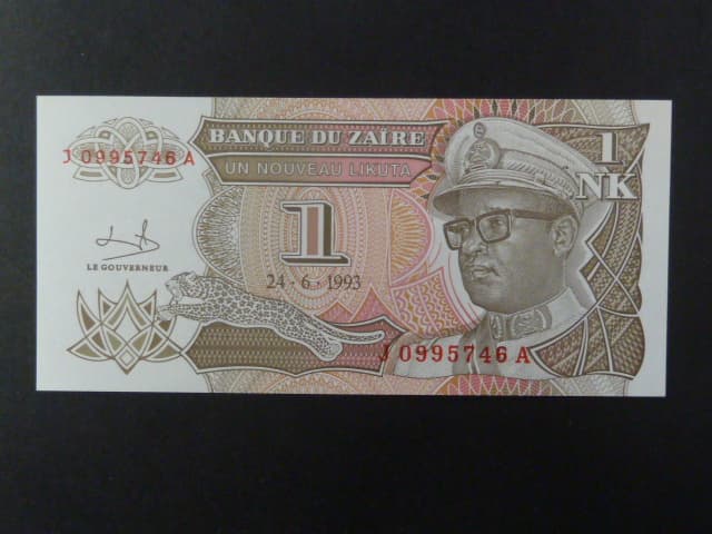 ZAIRE, 1 Nouveau Likuta 1993, BNB. B131a, Pi. 47