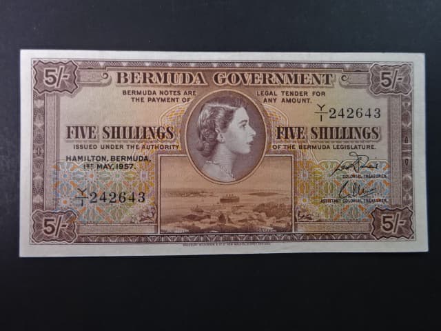 BERMUDY, 5 Shillings 1957, BNB. B119b, Pi. 18